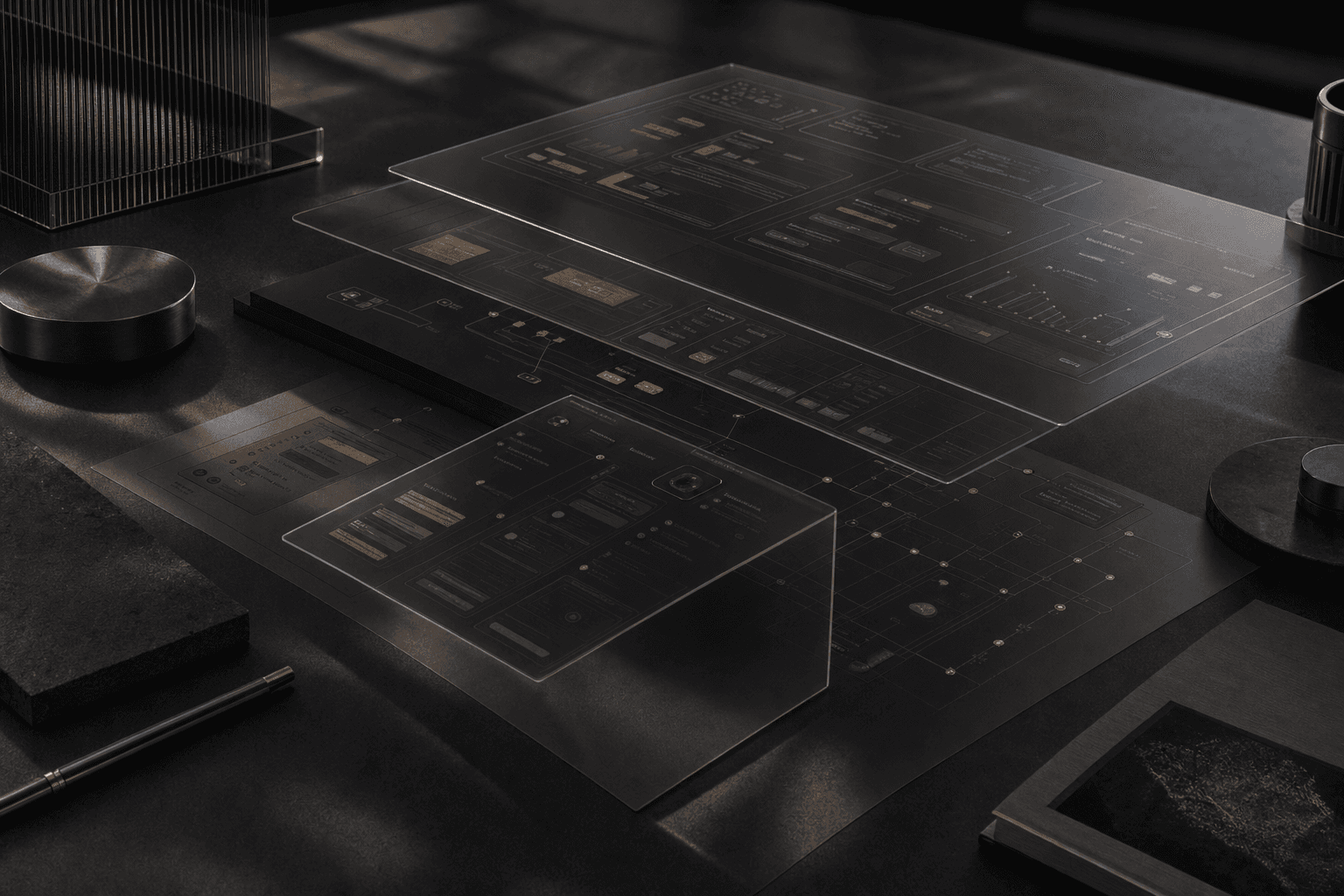 Layered product blueprint and interface architecture sheets