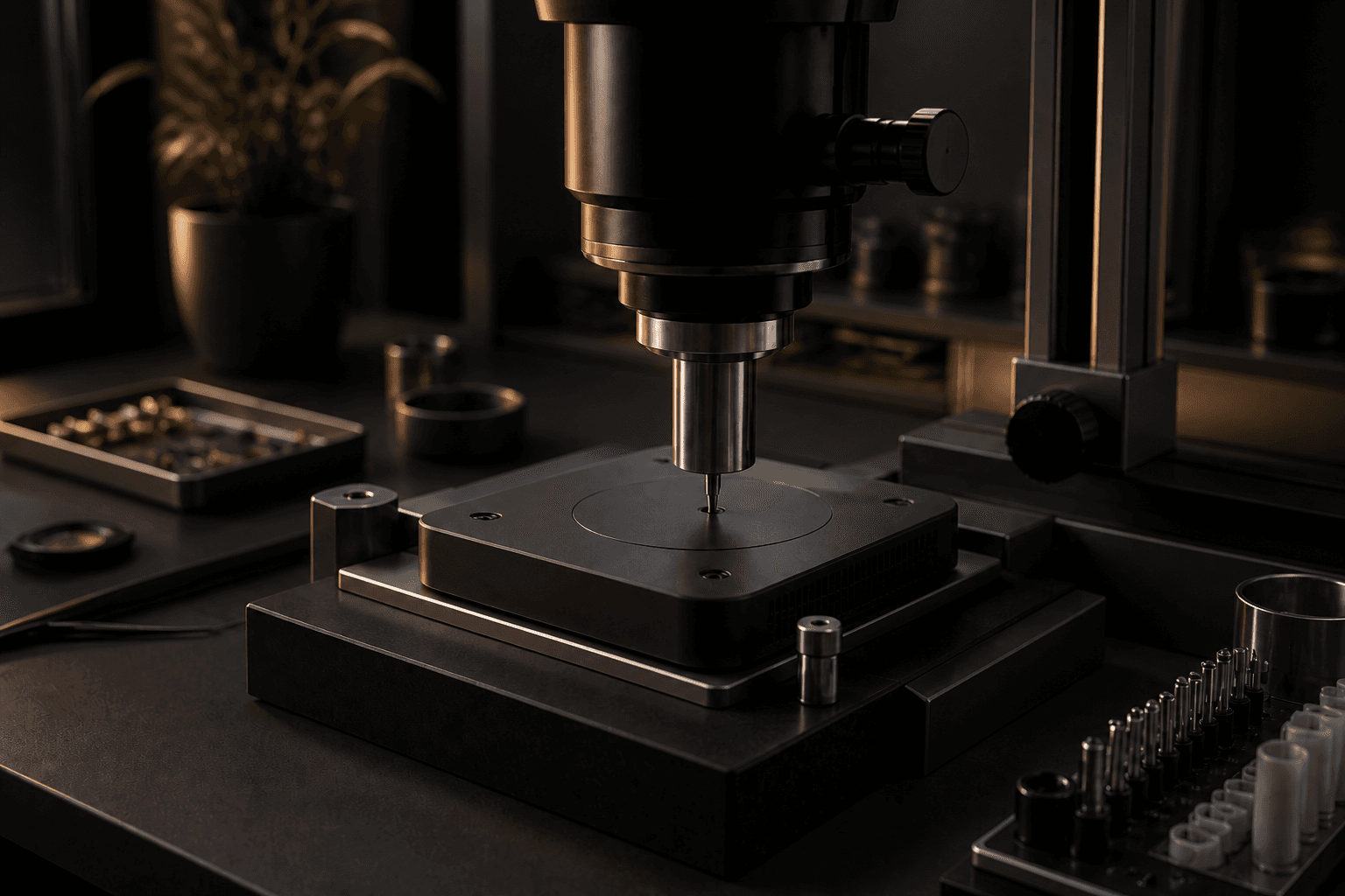 Precision probe verifying a hardware module